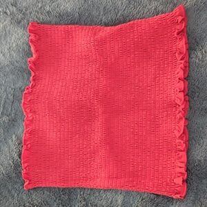 Trillium Red Sleeveless Ruffled Tube top - Small